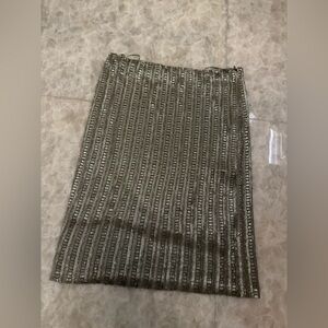 Vintage Ralph Lauren black label beaded silver skirt
